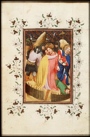 The arrest of Christ: the kiss of Judas; the ear of Malchus cut off by St. Peter