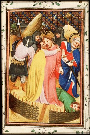 The arrest of Christ: the kiss of Judas; the ear of Malchus cut off by St. Peter