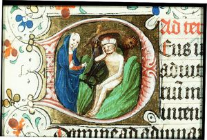 Job on the dung-hill is tormented by his wife and the devil