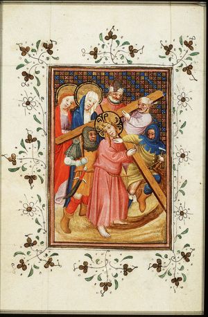 The carrying of the cross: Christ bears the cross