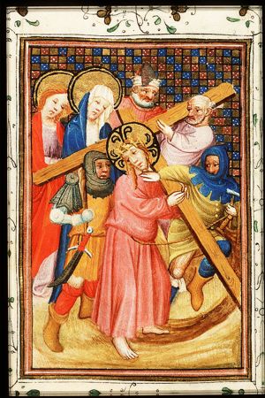 The carrying of the cross: Christ bears the cross