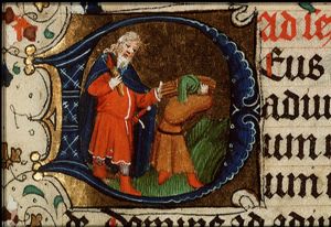 Isaac carries the wood for the sacrifice