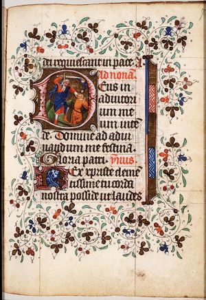 Abraham sacrifices Isaac, an angel restrains his sword