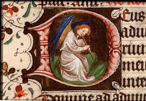 An angel making music