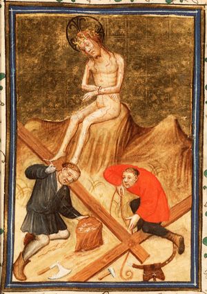 Christ sitting on the cold stone