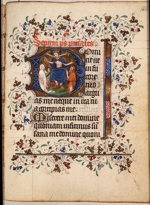 The Last Judgement: Christ on a rainbow with Mary and St. John