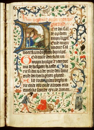 The Nativity: the adoration of the Christ-child by Mary and St. Joseph