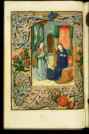 The Annunciation: Gabriel announces Christ's birth to Mary
