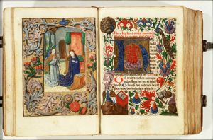 The Annunciation: Gabriel announces Christ's birth to Mary