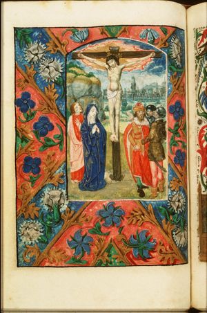 The Crucifixion, with Mary and St. John, the confessing centurion and soldiers