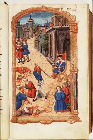 Scipio orders the beheading of the rebels of Cartagena