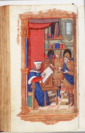 Plutarch writing the history of Pompey: Gnaeus Pompeius Sextus Strabo and his son Pompey