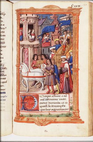 Pompey, who had demanded a triumph, which Sulla refused, marching in triumphal procession through the streets of Rome