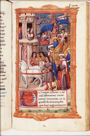 Battle between Pompey and Brutus; Lepidius sitting down before Rome