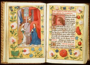 The Annunciation: Gabriel announces Christ's birth to Mary