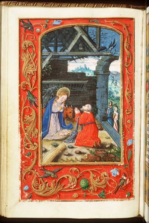 The Nativity: the adoration of the Christ-child by Mary and St. Joseph