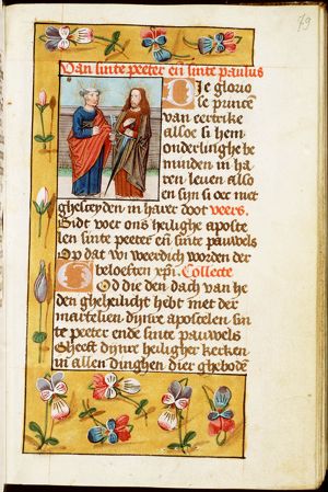 St. Peter holding a key and St. Paul holding a sword