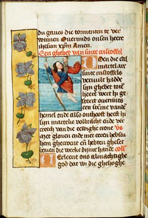 St. Christopher carries the Christ-child