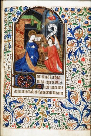 The Annunciation: Gabriel announces Christ's birth to Mary