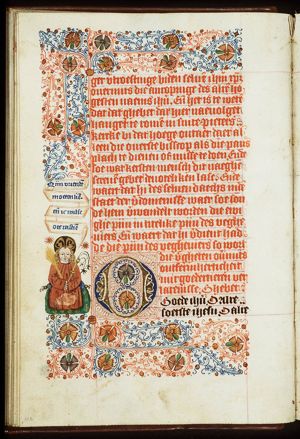 The Christ-child holding Instruments of the Passion: scourge and reed