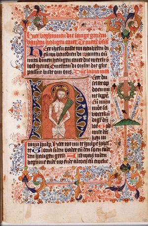Man of Sorrows: Christ holding scourge and reed