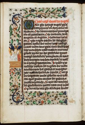 Three angels representing the nine choirs of angels
