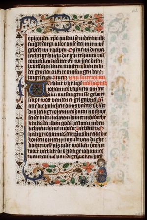 St. John the Baptist holding a book, with the Lamb of God (Agnus Dei)