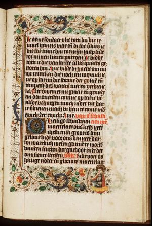 St. Sebastian holding a bow and arrows