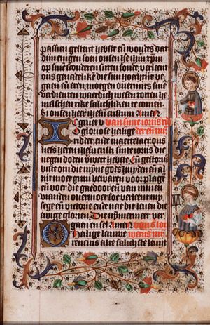 St. George holding a lance and a book(?)