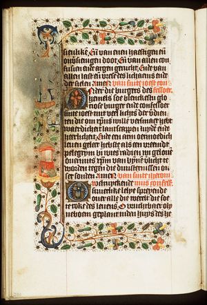 St. Judoc of Ponthieu holding a staff