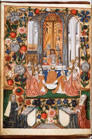 The mass of St. Gregory the Great: Christ appears on the altar