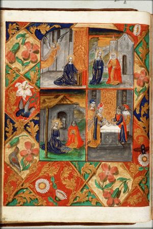 The Annunciation: Gabriel announces Christ's birth to Mary (1st of 4)