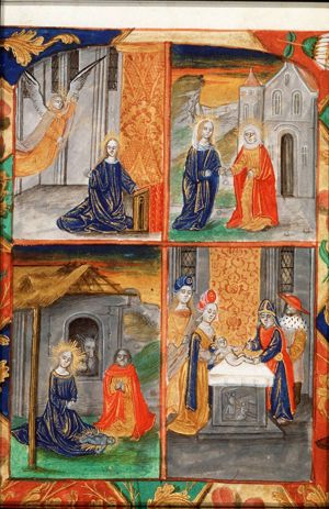 The Annunciation: Gabriel announces Christ's birth to Mary (1st of 4)