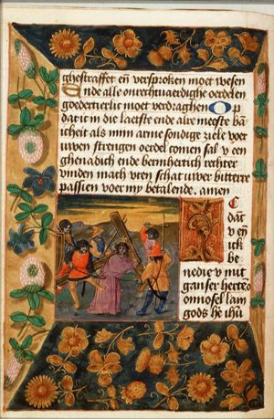 The carrying of the cross: Christ bears the cross