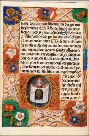 St. Veronica holding up the veil with the image of Christ (Vera Icon)