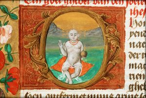 Christ-child blessing, as Salvator