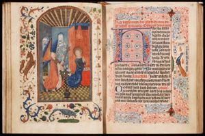 The Annunciation: Gabriel announces Christ's birth to Mary