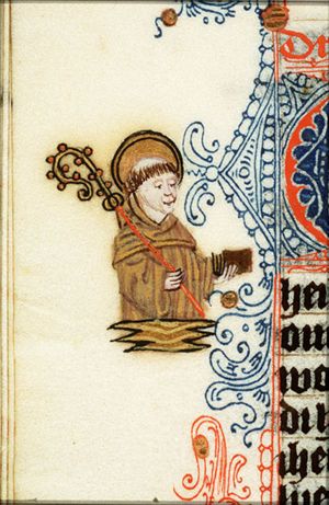 St. Bernard of Clairvaux holding a crozier and a book