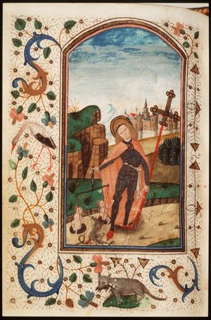 St. Michael weighing souls, conquering the dragon (Satan)