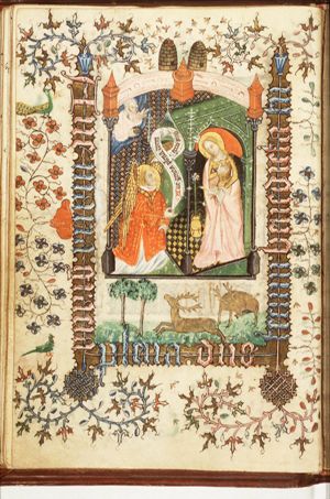 The Annunciation: Gabriel announces Christ's birth to Mary