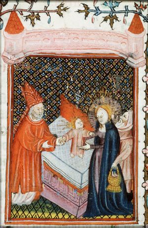 The presentation in the temple: Mary presents the Christ-child to Simeon