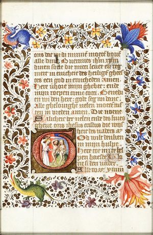 The expulsion of Adam and Eve from paradise by an angel with a sword