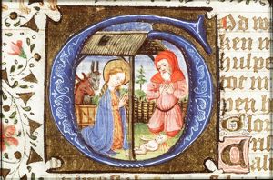 The Nativity: the adoration of the Christ-child by Mary and St. Joseph