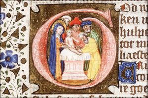 The circumcision of the Christ-child in the temple by a priest