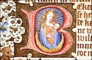 Madonna: Mary on the crescent, holding the Christ-child