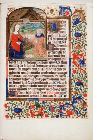 The Nativity: the adoration of the Christ-child by Mary and St. Joseph