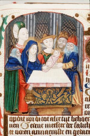 The presentation in the temple: Mary presents the Christ-child to Simeon