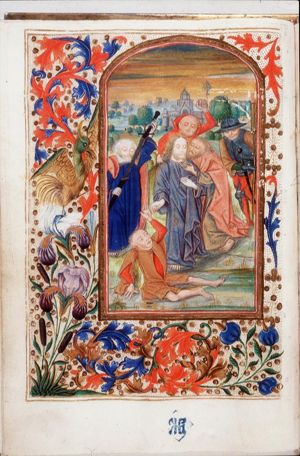 The arrest of Christ: the kiss of Judas; the ear of Malchus cut off by St. Peter