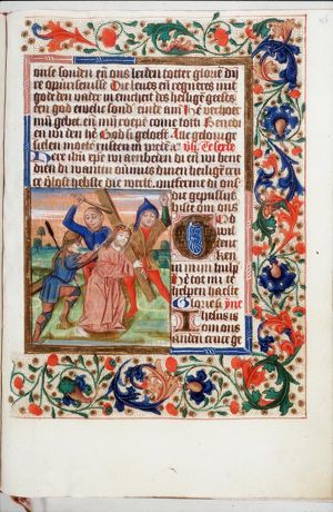 The carrying of the cross: Christ bears the cross