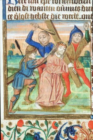 The carrying of the cross: Christ bears the cross